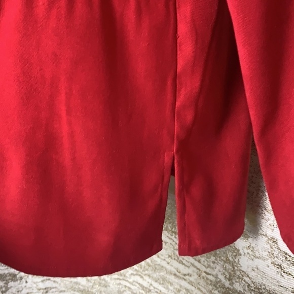 Vintage 🧚‍♀️Tradition Hot Red Long Sleeve Button Up Shirt Blouse Size M - Picture 6 of 11